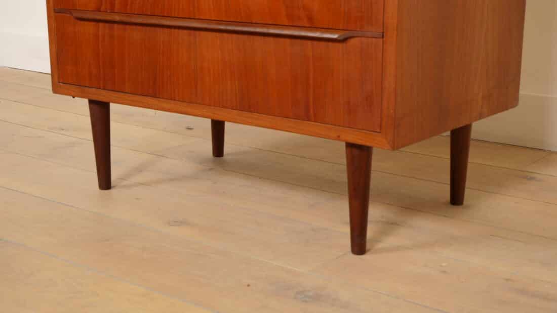 Vintage Ladekast Teak 6 Lades 106 Cm