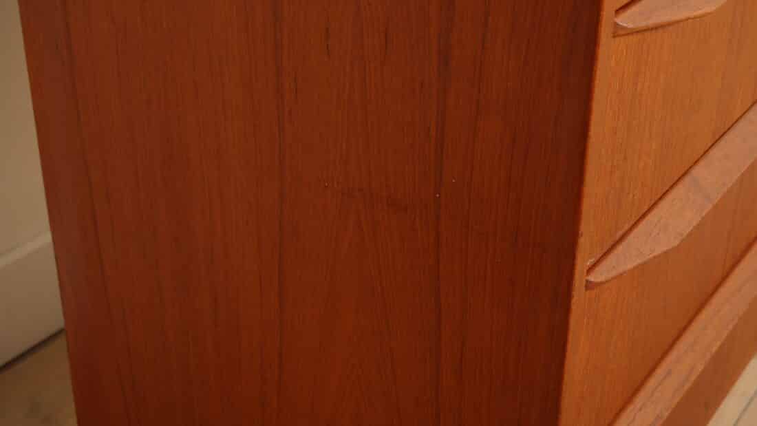 Vintage Deense Ladekast Teak 6 Lades 108 Cm