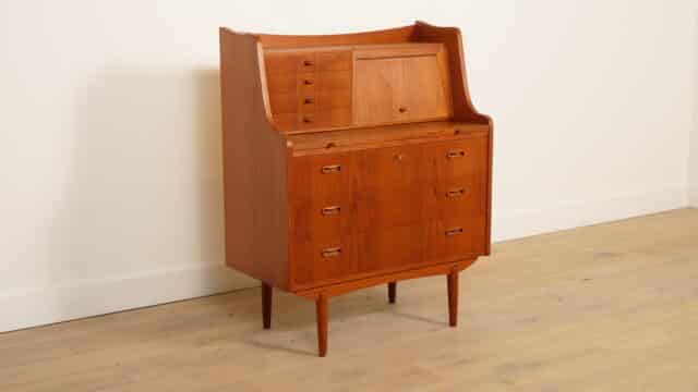 Vintage Secretaire Danish Teak With Mirror