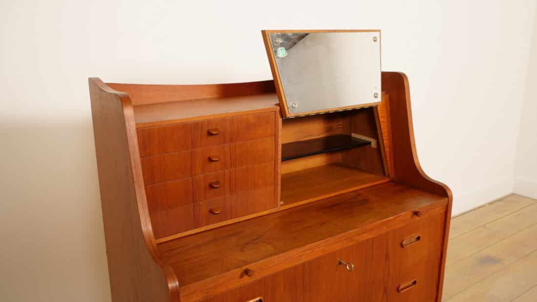 Trp Post Container Data Trp Post Id 21518 Vintage Secretaire Deens Teak Met Spiegel Trp Post Container