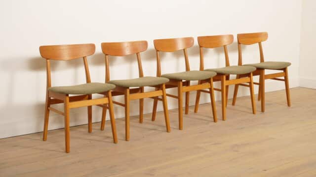 Set Of 5 Dining Chairs Findahl Vintage Teak