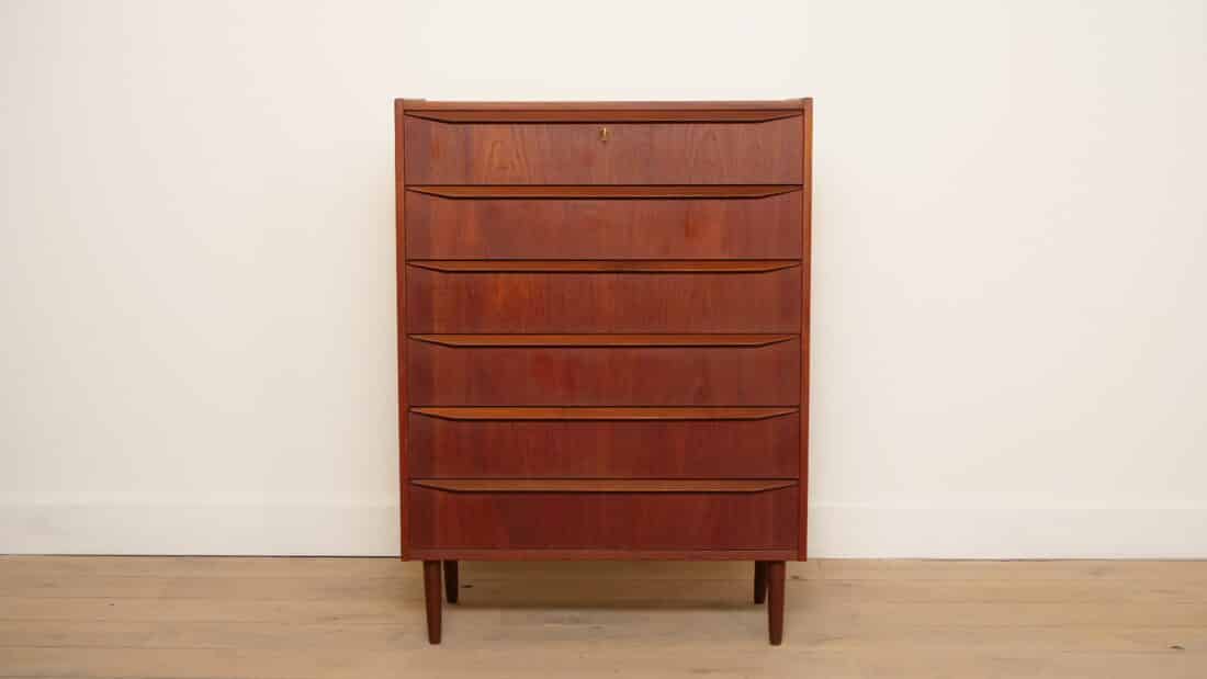 Vintage Ladekast 6 Lades Deens Design 108 Cm