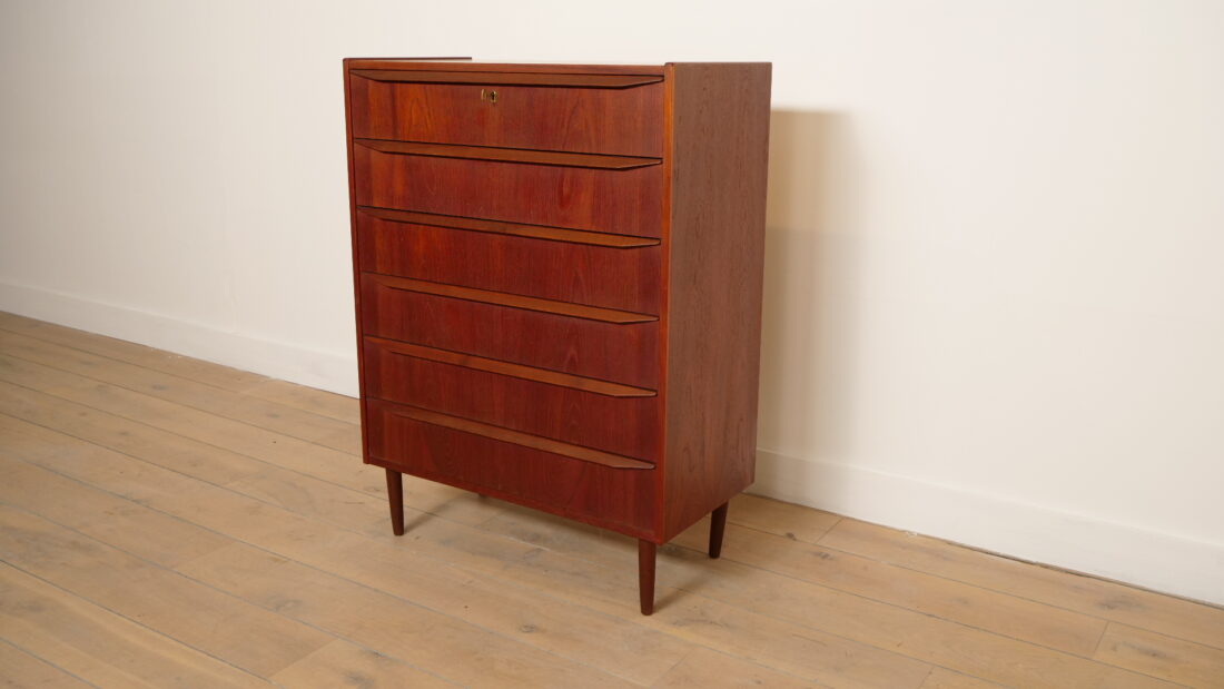 Vintage Ladekast 6 Lades Deens Design 108 Cm