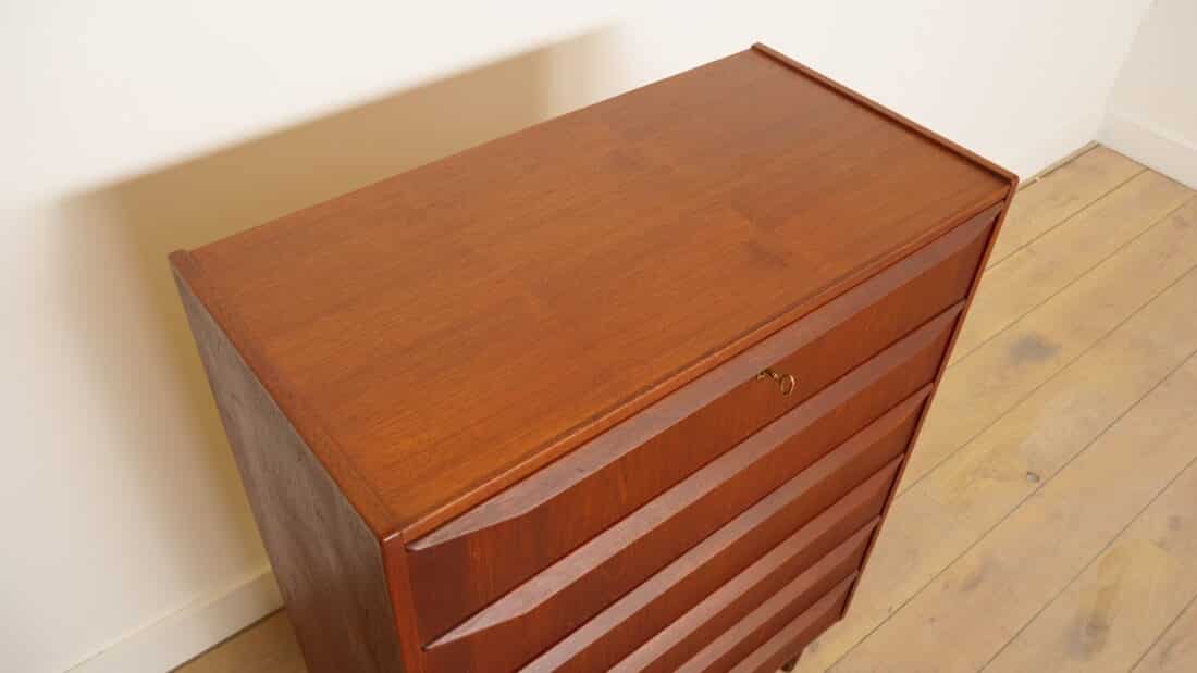 Vintage Ladekast 6 Lades Deens Design 108 Cm