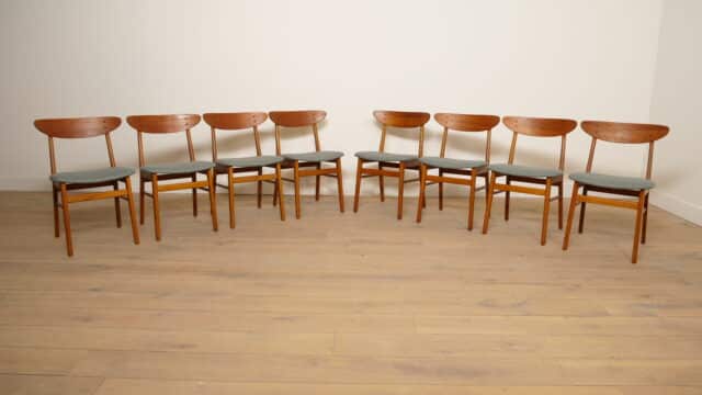 8 X Dining chair Farstrup Model 210 Reupholstered