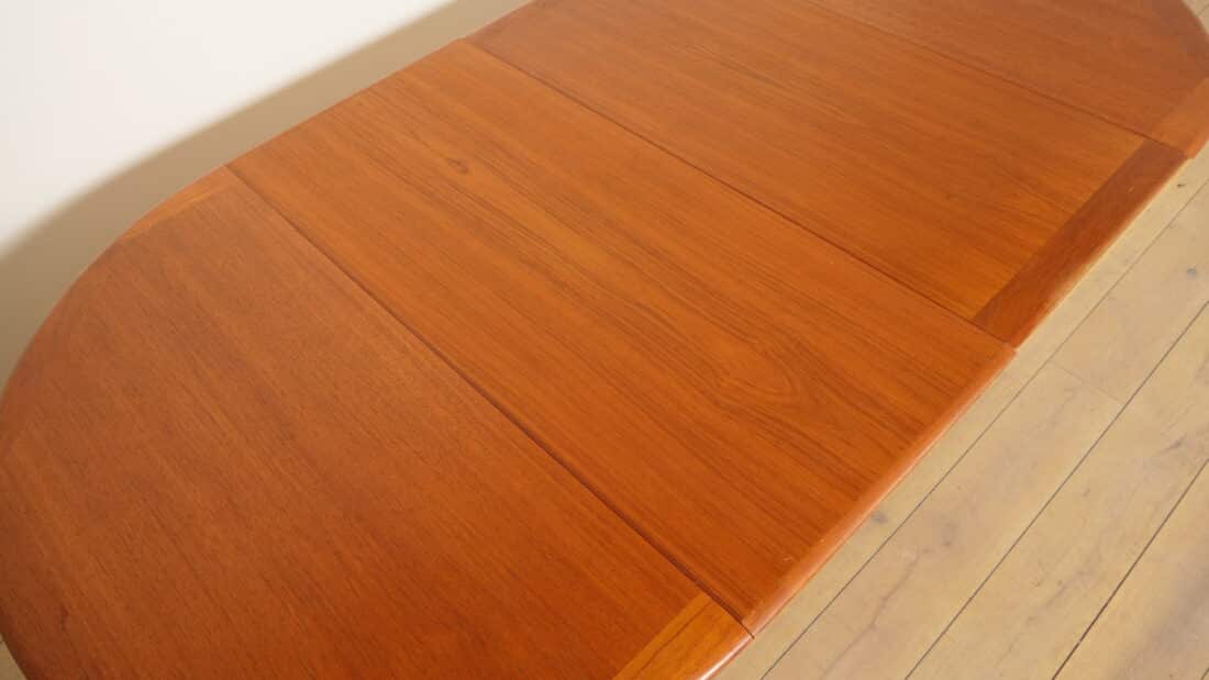 Vintage Ronde Eettafel Teak Uitschuifbaar