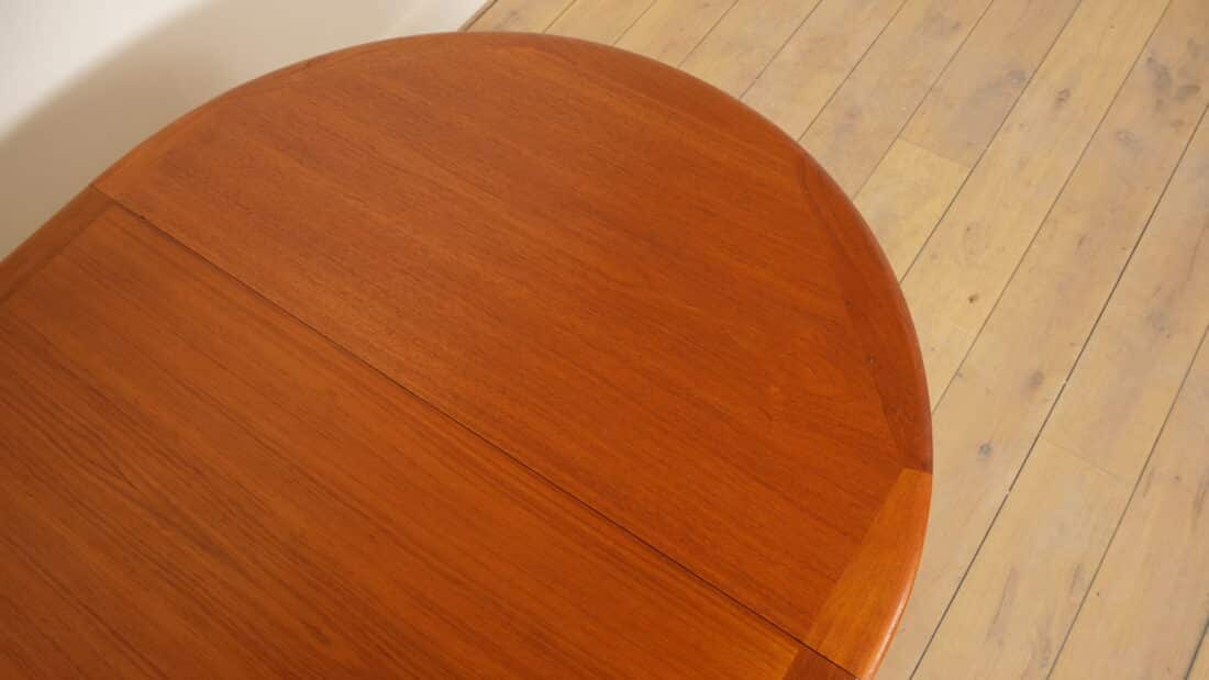 Vintage Ronde Eettafel Teak Uitschuifbaar