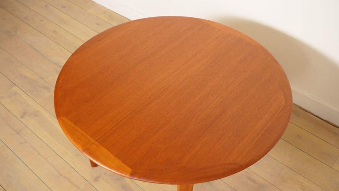 Vintage Ronde Eettafel Teak Uitschuifbaar