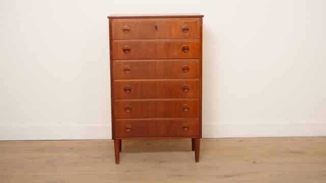 Vintage Ladekast 6 Lades Deens Design 111 Cm
