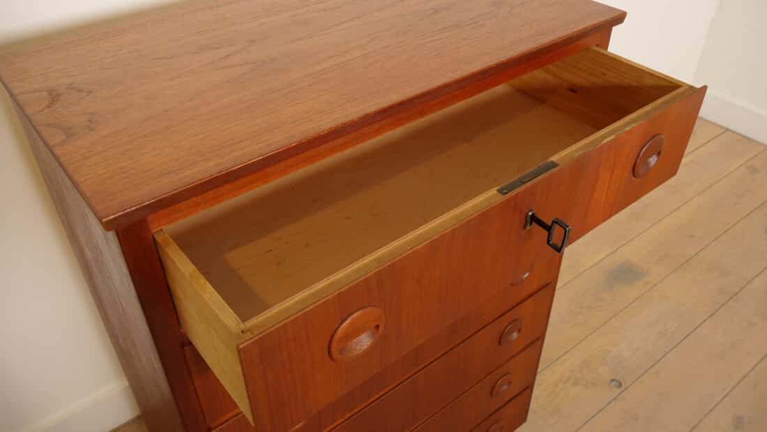 Vintage Ladekast 6 Lades Deens Design 111 Cm
