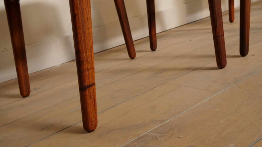 6 X Eetkamerstoelen Erik Buch Model 49 Teak Opnieuw Gestoffeerd