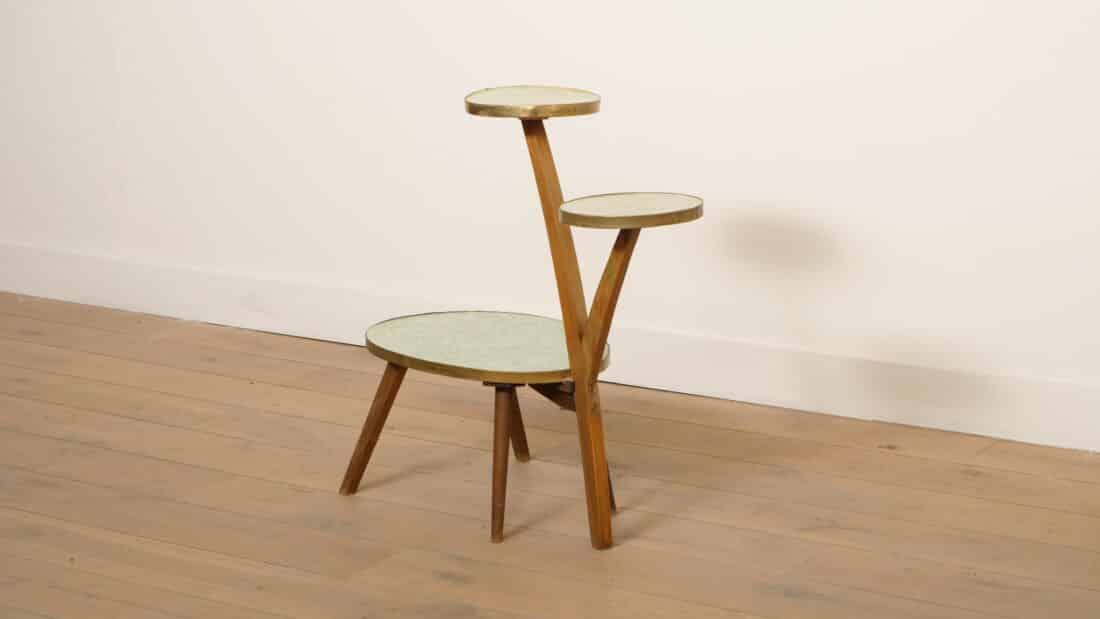Vintage Plantentafel Etagre 3 Laags Jaren 70