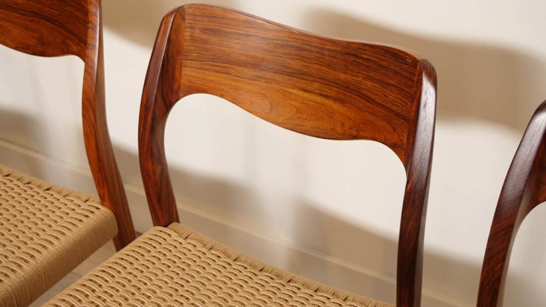 Set Van 4 Vintage Eetkamerstoelen Niels Otto Mller Model 71 Palissander Gerestaureerd