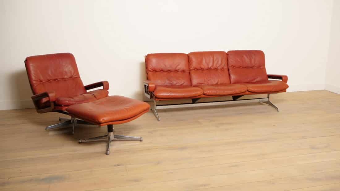 Trp Post Container Data Trp Post Id 22087 Vintage Zithoek 3 Zits Fauteuil Hocker King Sofa Leer Trp Post Container