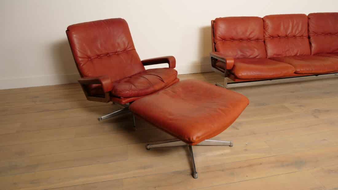 Trp Post Container Data Trp Post Id 22087 Vintage Zithoek 3 Zits Fauteuil Hocker King Sofa Leer Trp Post Container