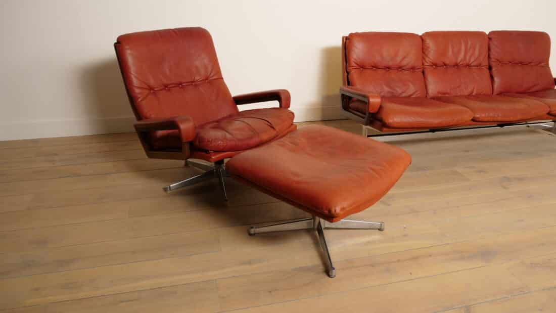 Trp Post Container Data Trp Post Id 22087 Vintage Zithoek 3 Zits Fauteuil Hocker King Sofa Leer Trp Post Container