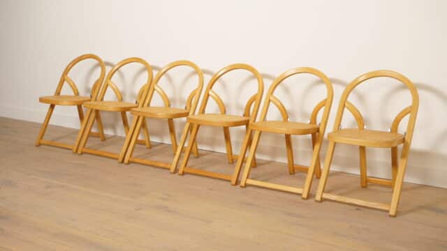 Set Of 6 Folding Chairs Arca Gigi Sabadin For Crassevig