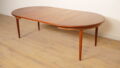 Table de salle à manger ronde vintage | extensible | teck | 130 - 240 cm
