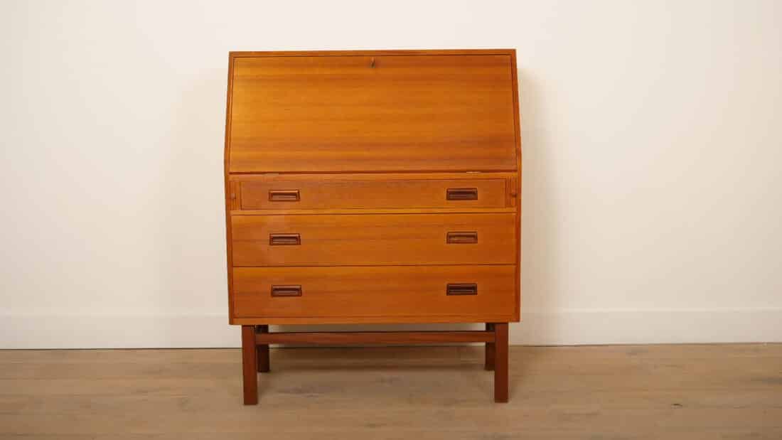 Vintage Teak Secretaire Deens 90 Cm