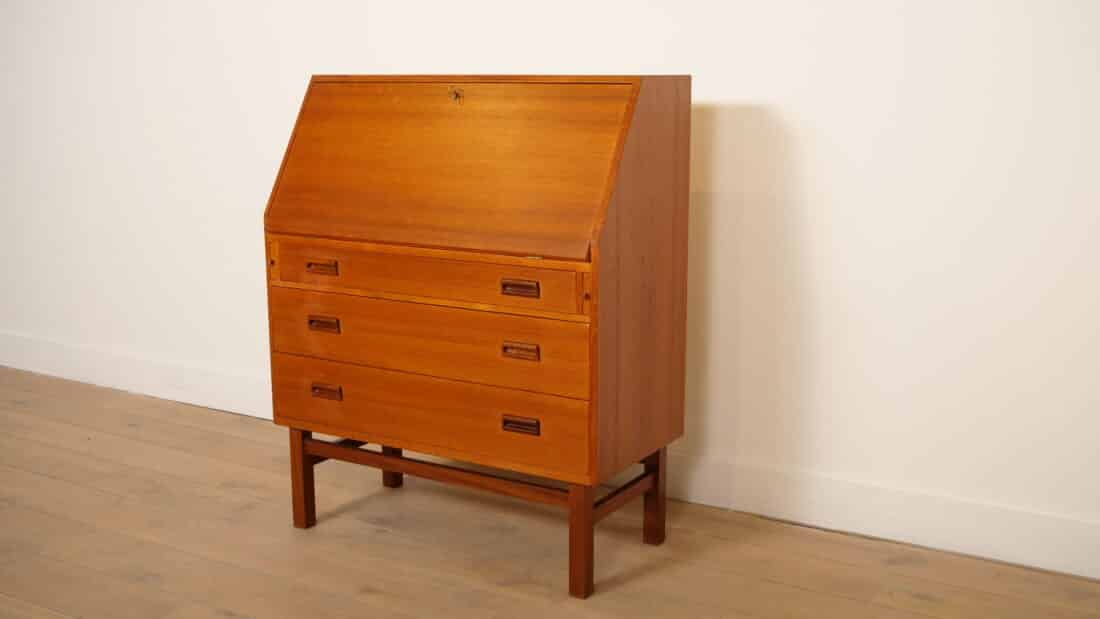 Vintage Teak Secretaire Deens 90 Cm