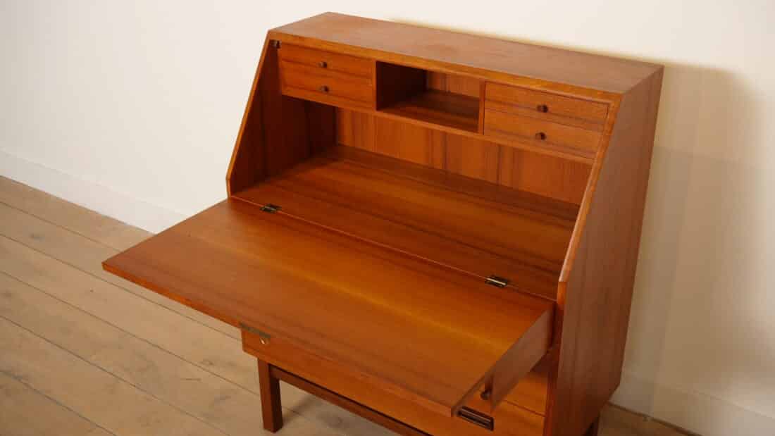 Vintage Teak Secretaire Deens 90 Cm