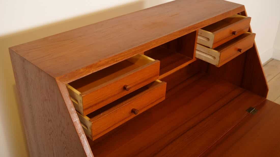 Vintage Teak Secretaire Deens 90 Cm