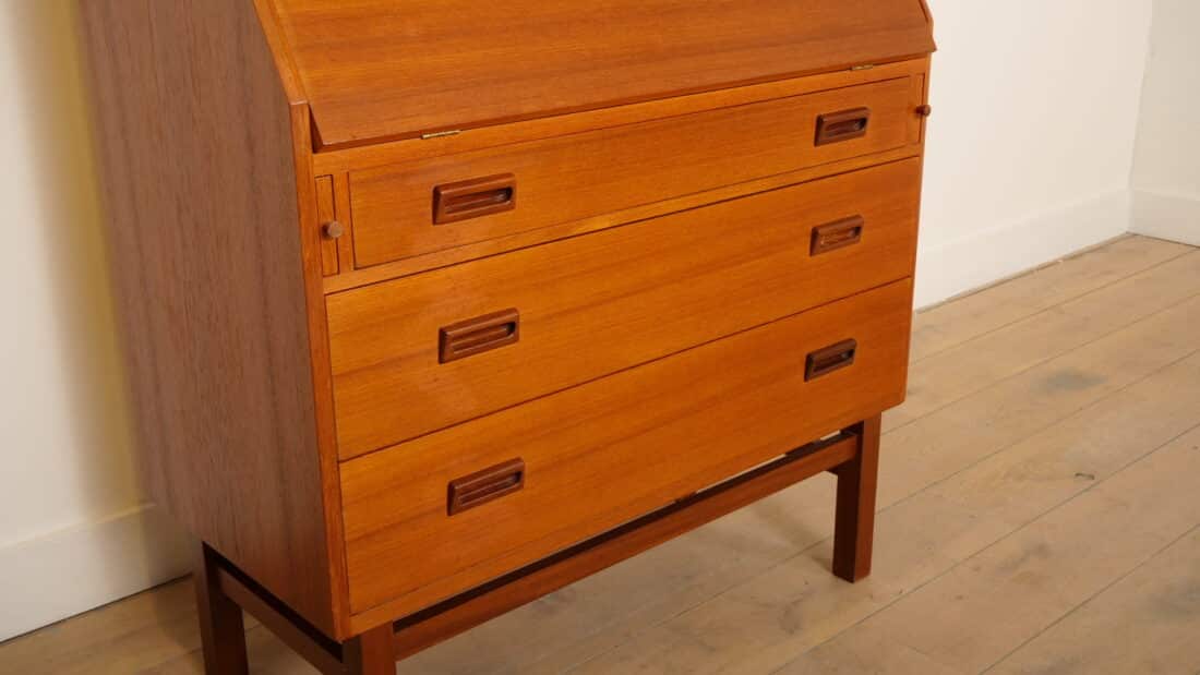 Vintage Teak Secretaire Deens 90 Cm