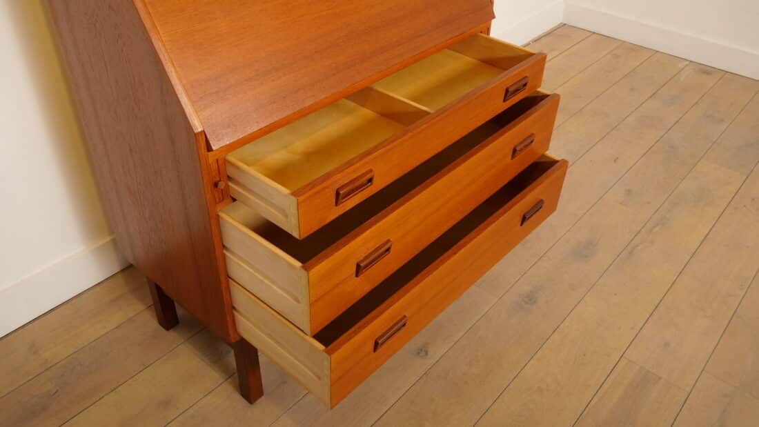 Vintage Teak Secretaire Deens 90 Cm