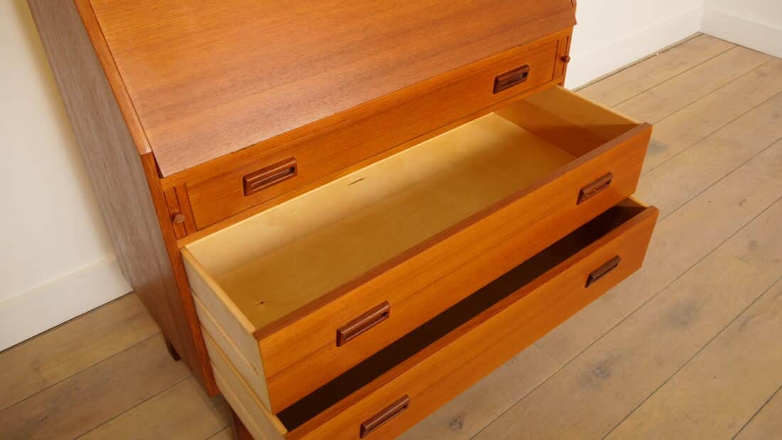 Vintage Teak Secretaire Deens 90 Cm