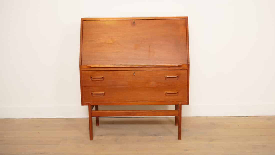 Vintage Secretaire Arne Wahl Iversen Teak 95 Cm