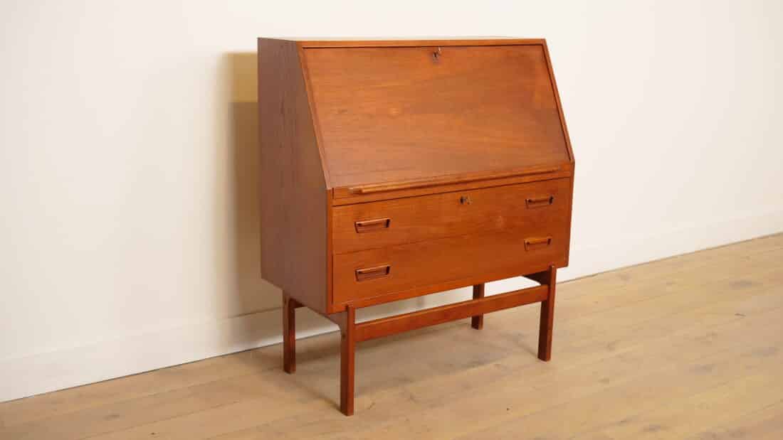 Vintage Secretaire Arne Wahl Iversen Teak 95 Cm