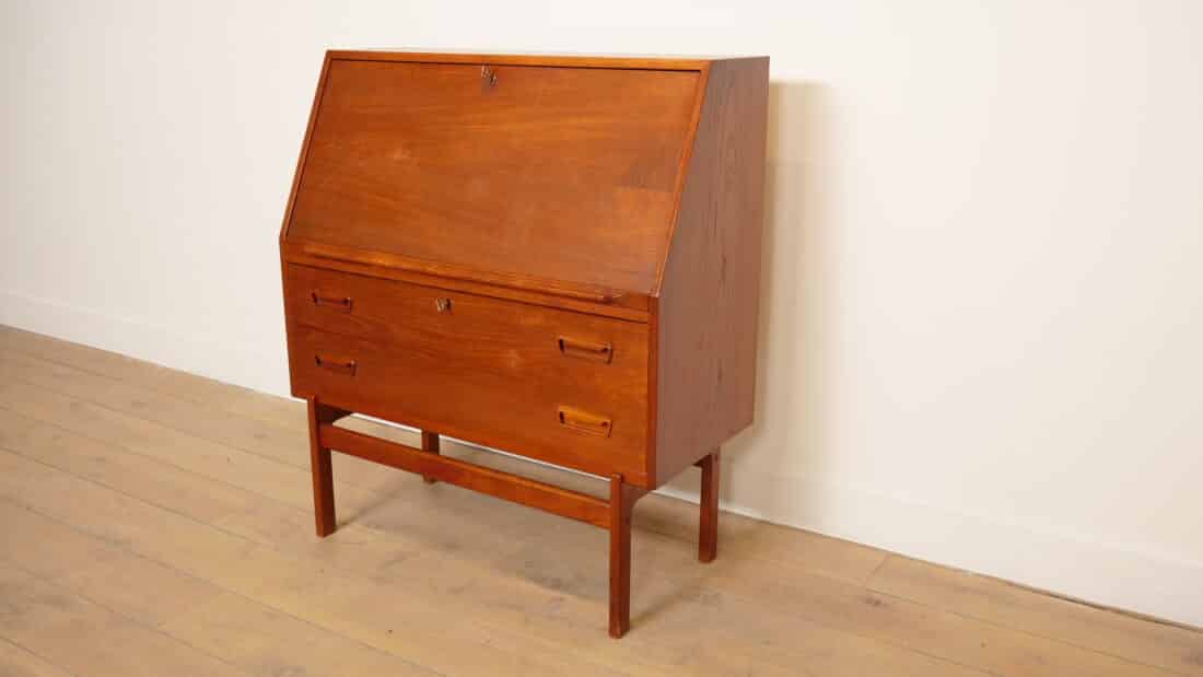 Vintage Secretaire Arne Wahl Iversen Teak 95 Cm