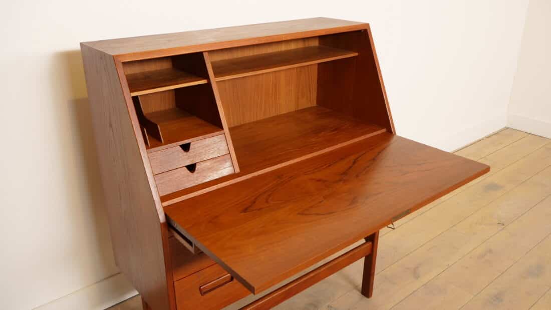 Vintage Secretaire Arne Wahl Iversen Teak 95 Cm