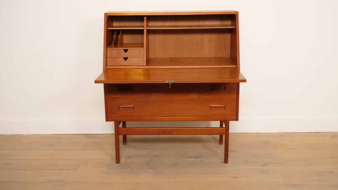 Vintage Secretaire Arne Wahl Iversen Teak 95 Cm
