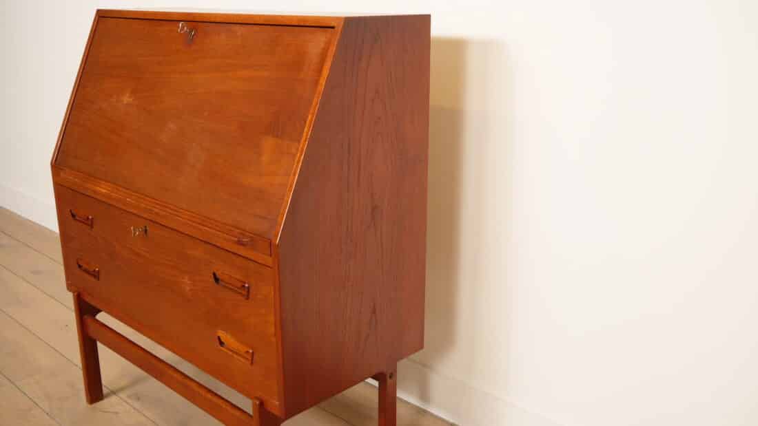 Vintage Secretaire Arne Wahl Iversen Teak 95 Cm