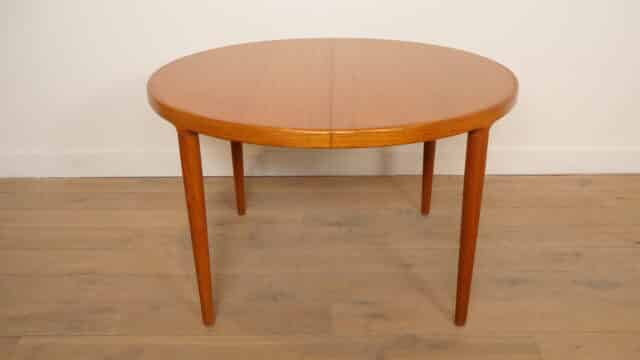 Vintage Ronde Eettafel Teak Uitschuifbaar