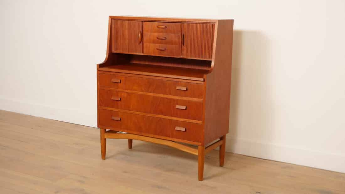 Vintage Secretaire Deens Teak 90 Cm