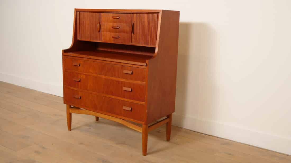 Vintage Secretaire Deens Teak 90 Cm