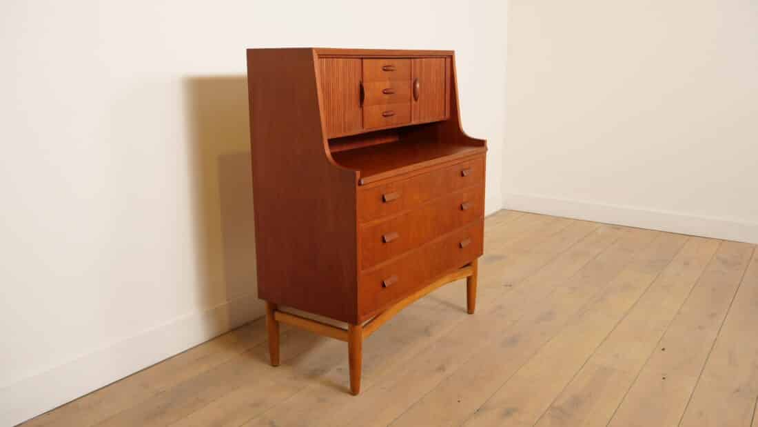 Vintage Secretaire Deens Teak 90 Cm