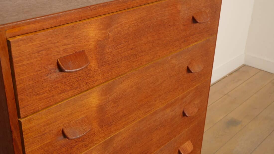 Vintage Ladekast Poul Volther Teak 6 Lades