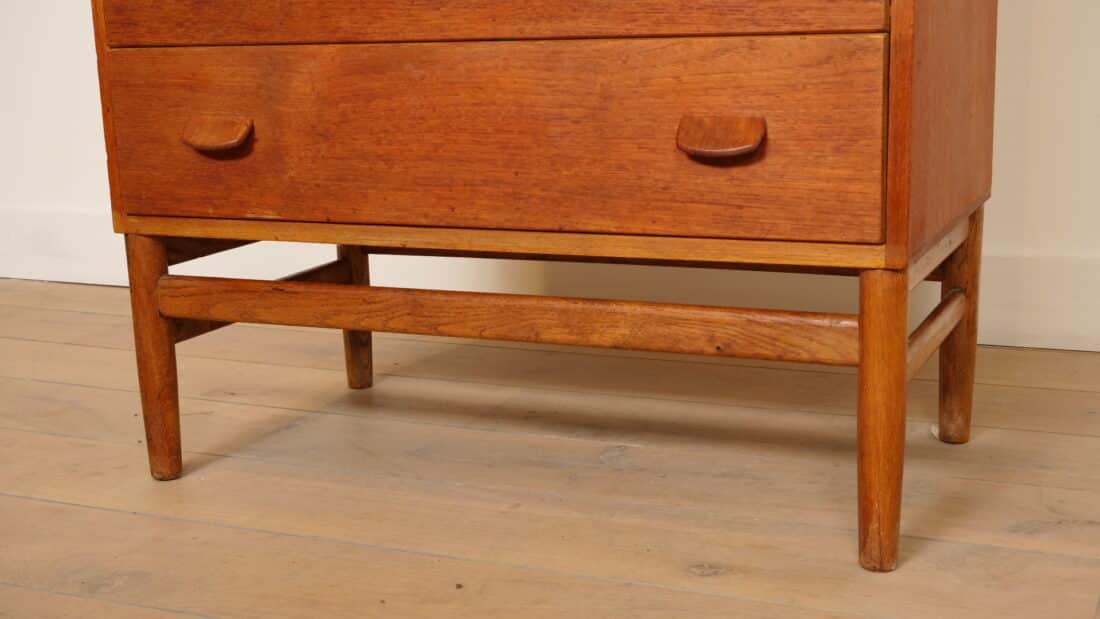 Vintage Ladekast Poul Volther Teak 6 Lades