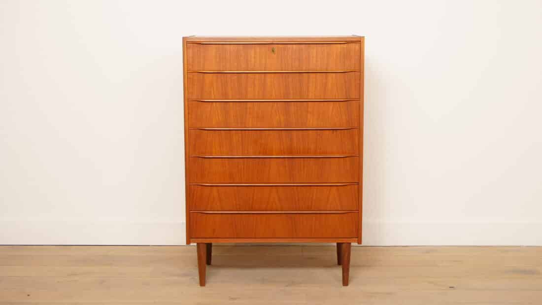 Vintage Deense Ladekast Teak 7 Lades 109 Cm Vintage Deense Ladekast Teak 7 Lades 109 Cm