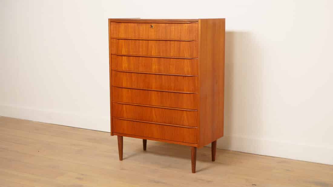 Vintage Deense Ladekast Teak 7 Lades 109 Cm Vintage Deense Ladekast Teak 7 Lades 109 Cm