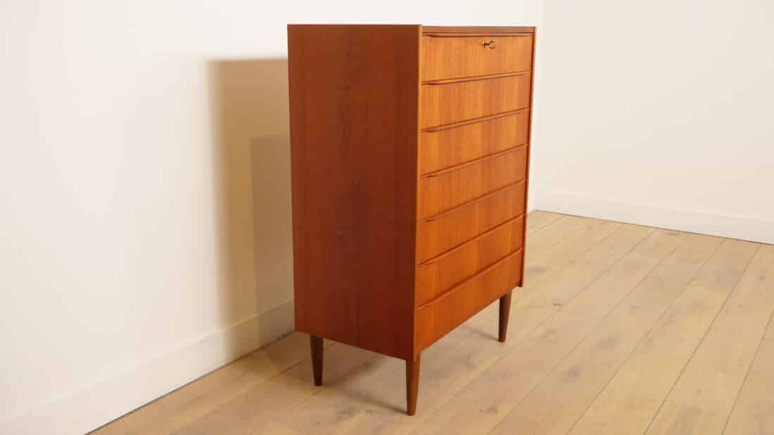 Vintage Deense Ladekast Teak 7 Lades 109 Cm Vintage Deense Ladekast Teak 7 Lades 109 Cm