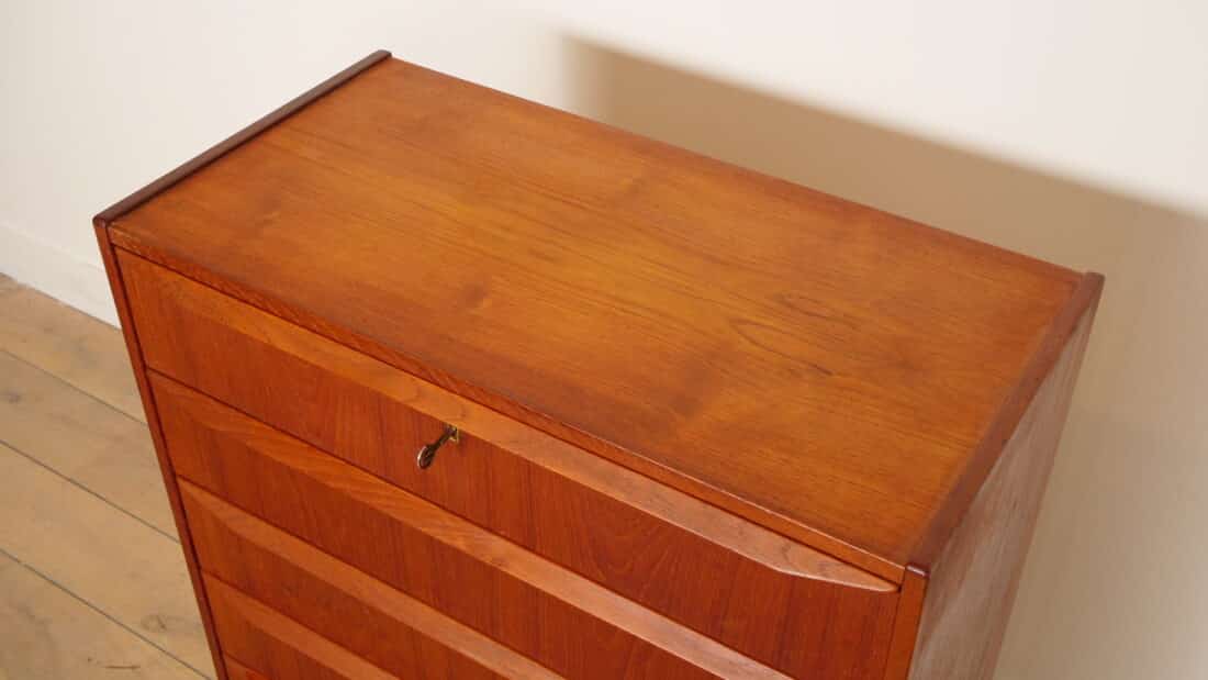 Vintage Deense Ladekast Teak 6 Lades 108 Cm Vintage Deense Ladekast Teak 6 Lades 108 Cm