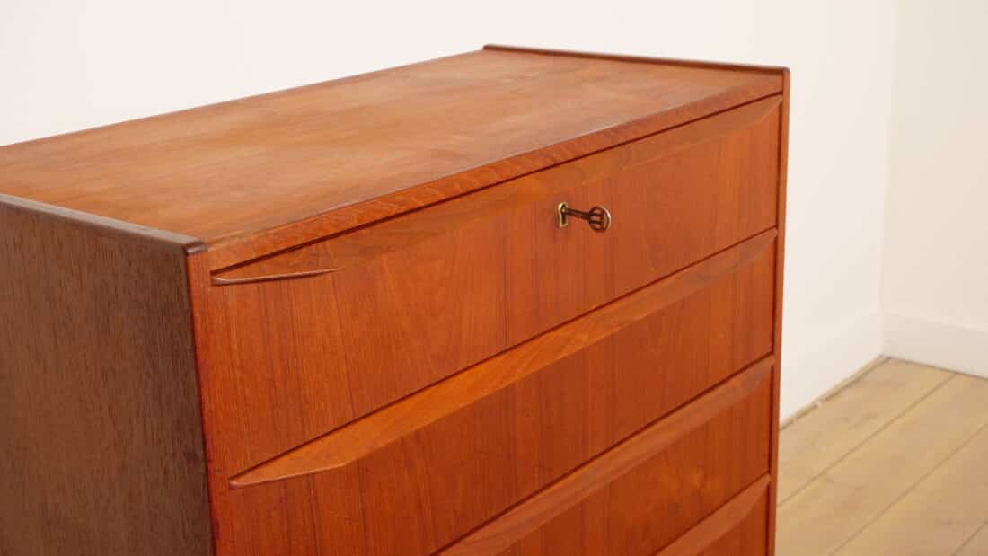 Vintage Deense Ladekast Teak 6 Lades 108 Cm Vintage Deense Ladekast Teak 6 Lades 108 Cm