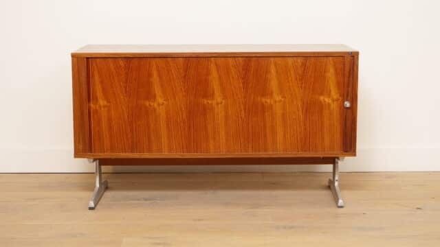 Vintage Dressoir Audiomeubel Palissander Chroom Onderstel 120 Cm
