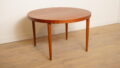 Vintage round dining table | extendable | teak | 115 - 170