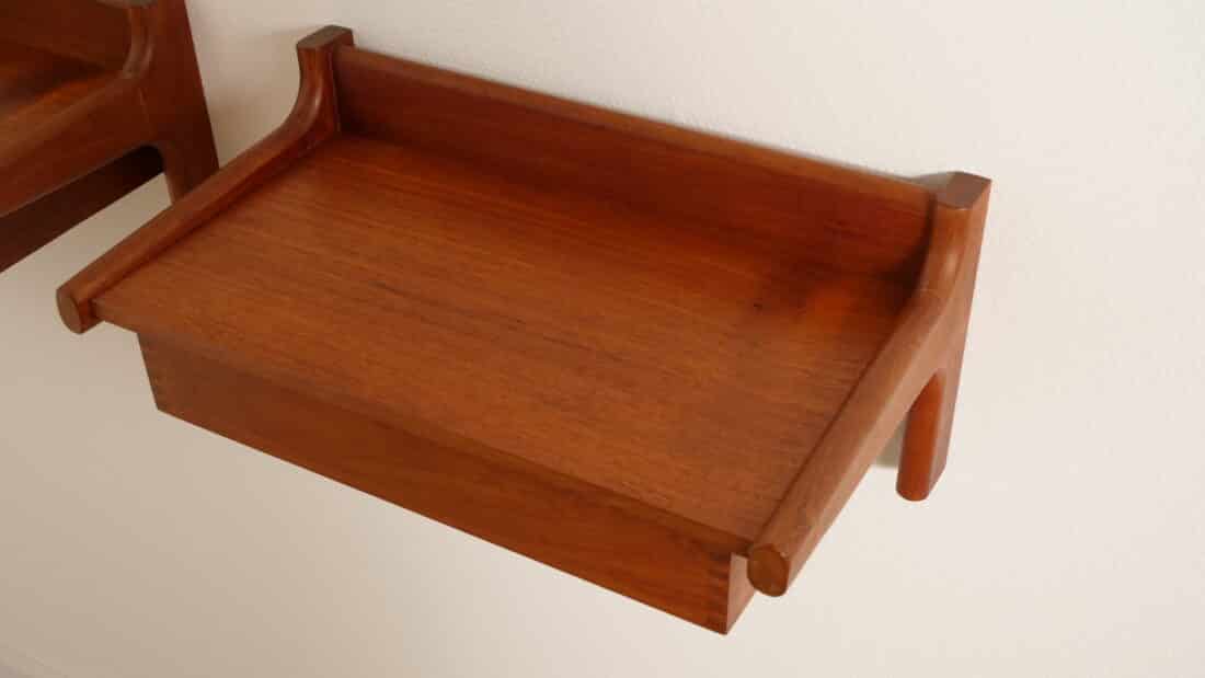 Set Deense Zwevende Nachtkastjes Teak Vintage Set Deense Zwevende Nachtkastjes Teak Vintage