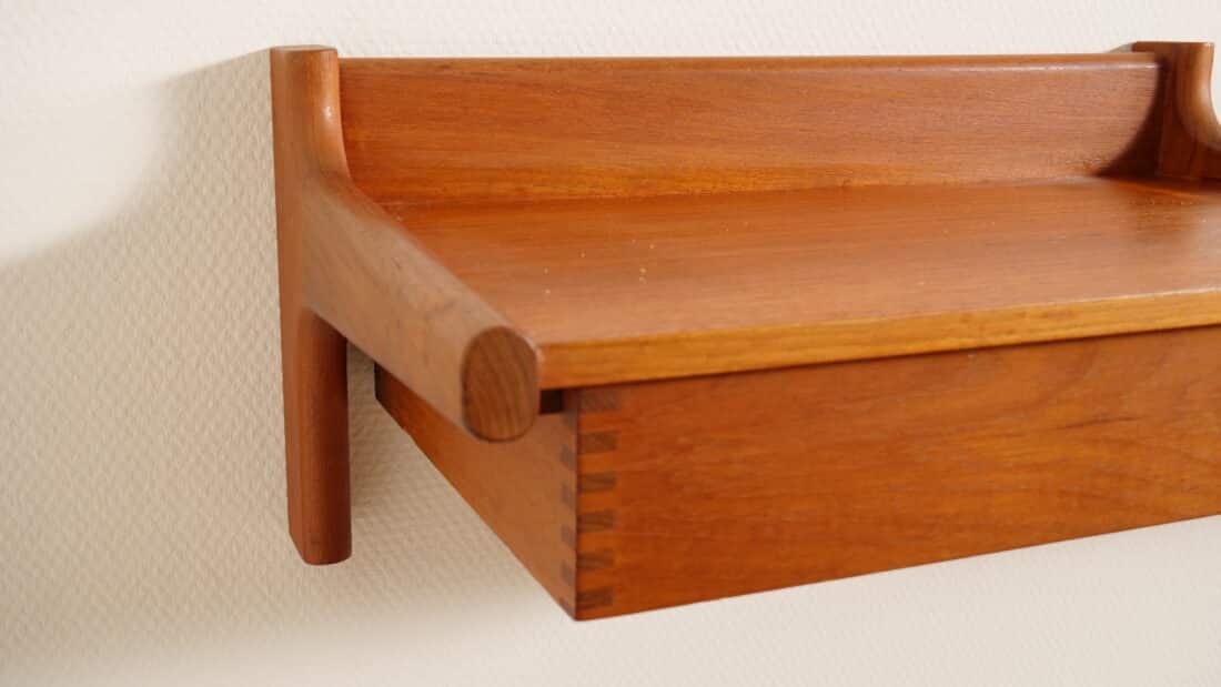 Set Deense Zwevende Nachtkastjes Teak Vintage Set Deense Zwevende Nachtkastjes Teak Vintage